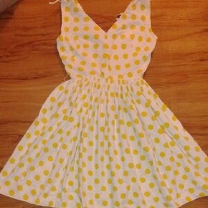 Sunny Yellow Polka Dot Dress